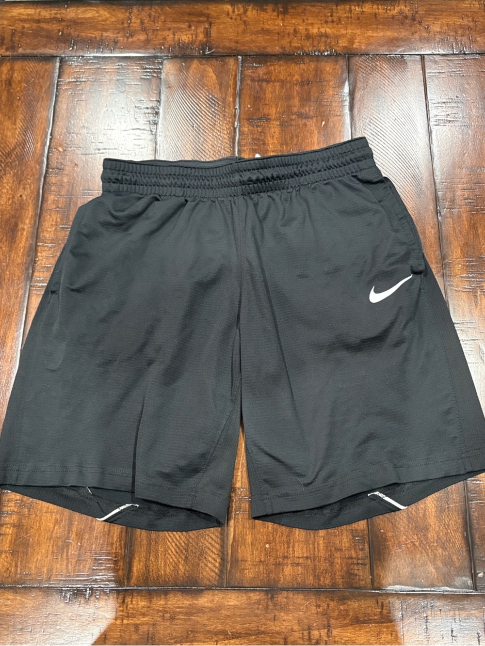 Nike Black Men's Athletic Running Shorts with White Swoosh